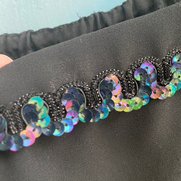 Vintage black cardigan sequin silk camisole top - Picture 7 of 7